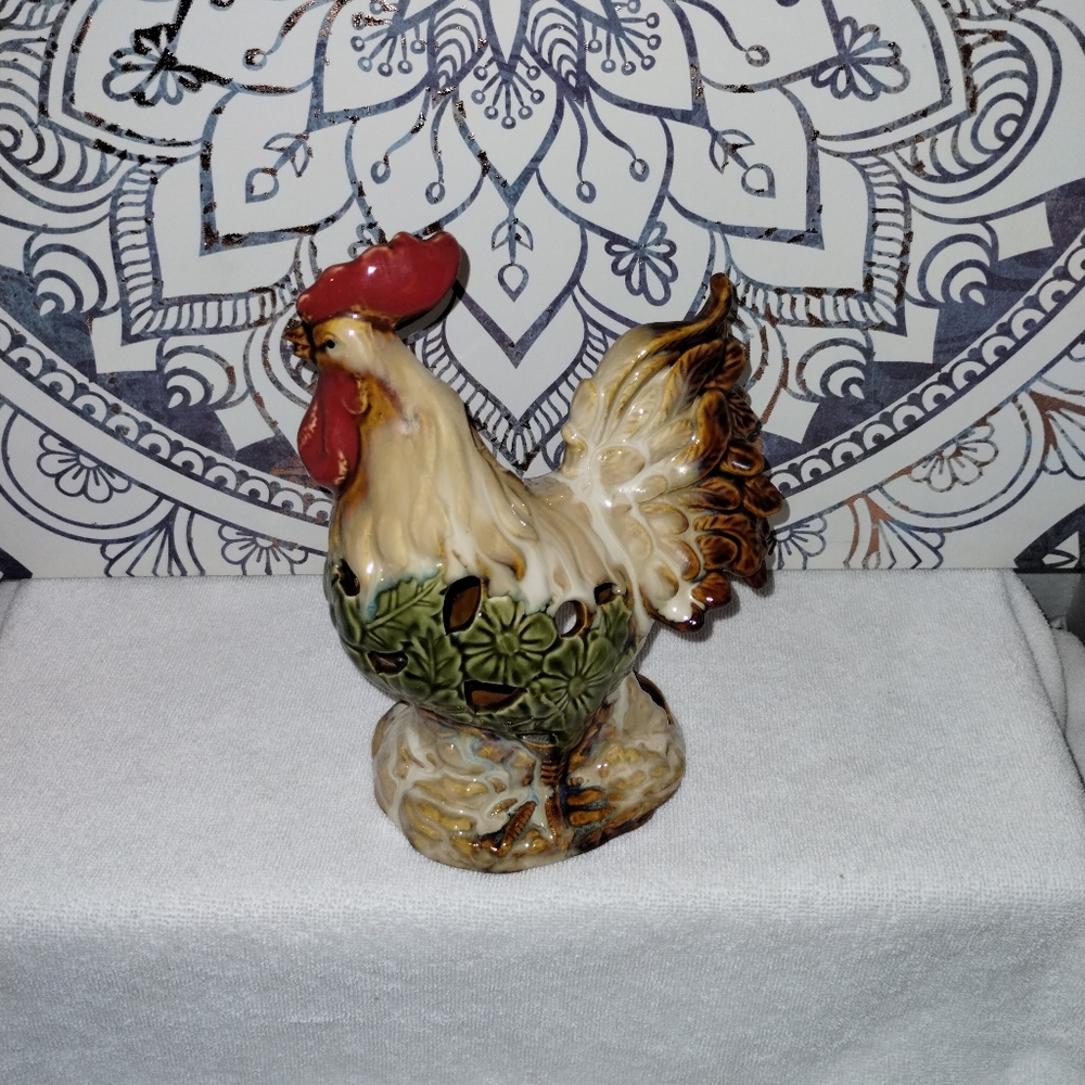 Vintage Tealight Ceramic Rooster